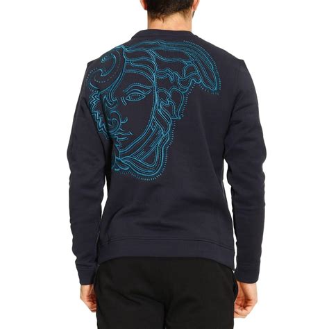 versace sweatshirt blue|Versace sweaters for men.